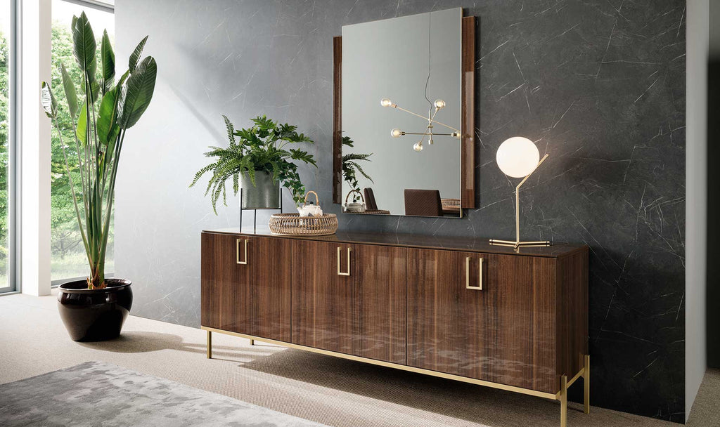 Mid Century Dining Room Suite Dining Server Table & Mirror