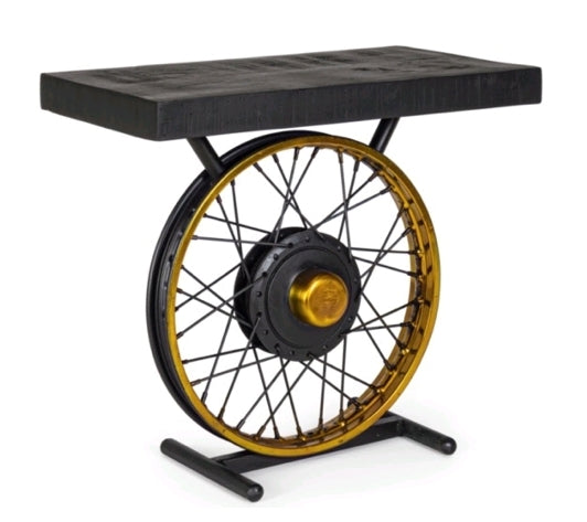 Table Rear Wheel Wheel Side Table with wooden top – VEERENZO